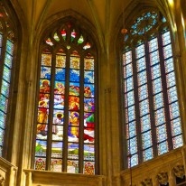 Stained glass of St.Barbara's church