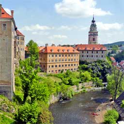 Cesky Krumlov castle panorama