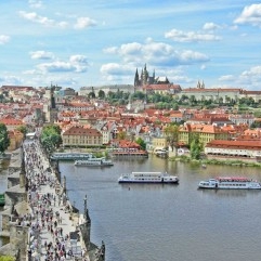 Prague castle above the Charles Bridge